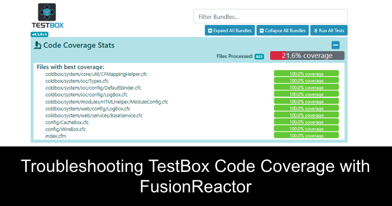 Troubleshooting TestBox Code Coverage with FusionReactor