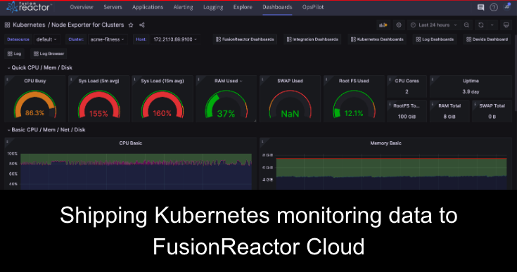 Shipping Kubernetes monitoring data to FusionReactor Cloud